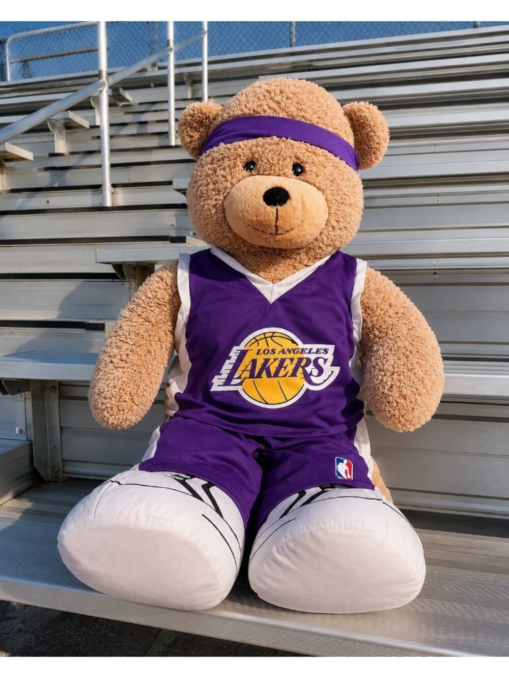 Rare Vintage Giant 36" Los Angeles Lakers Teddy Bear In Purple & Gold Jersey